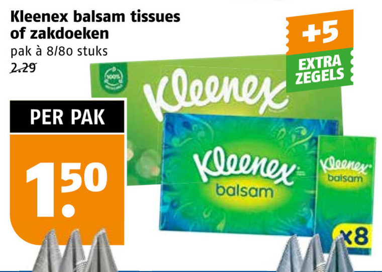 Kleenex   tissue, zakdoek folder aanbieding bij  Poiesz - details