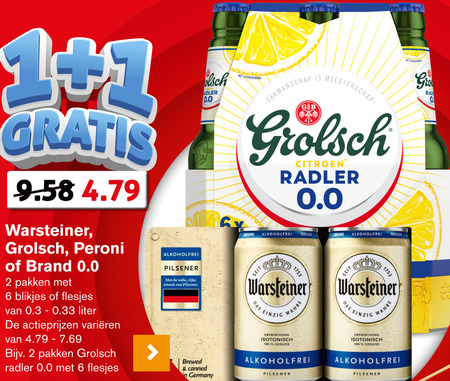 Grolsch   alcoholvrij bier folder aanbieding bij  Hoogvliet - details