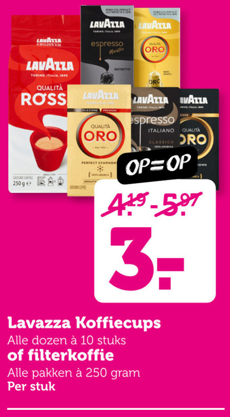 Lavazza   koffiecups, koffie folder aanbieding bij  Coop - details