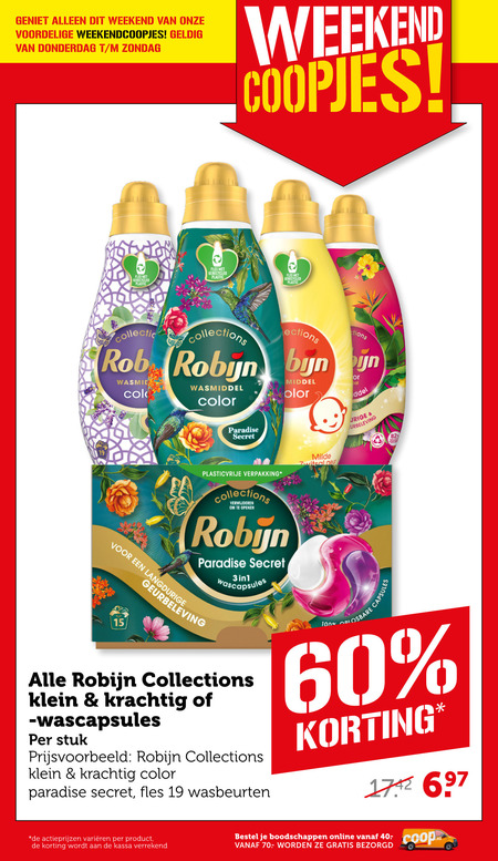 Robijn   wasmiddel folder aanbieding bij  Coop - details