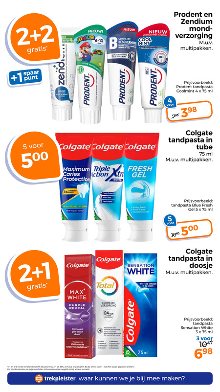 Prodent   tandpasta folder aanbieding bij  Trekpleister - details