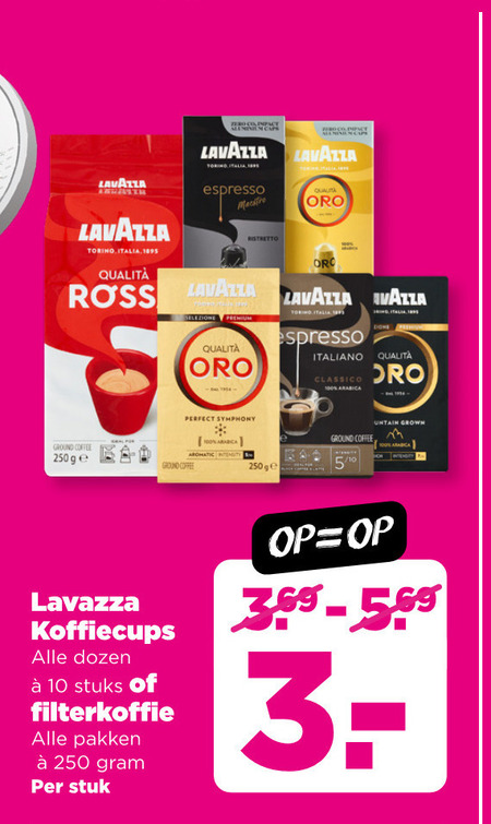 Lavazza   koffie, koffiecups folder aanbieding bij  Plus - details
