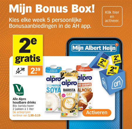 Alpro   soja melk folder aanbieding bij  Albert&nbsp;Heijn - details