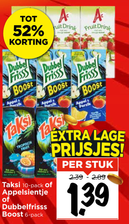 Dubbelfrisss   fruitdrank folder aanbieding bij  Vomar - details