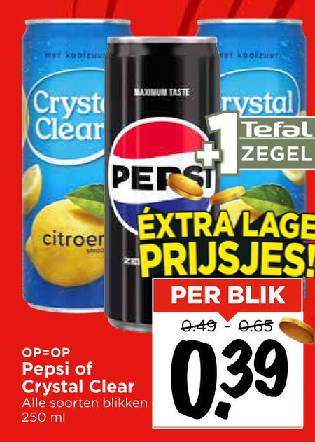 Crystal Clear   fruitdrank, cola folder aanbieding bij  Vomar - details
