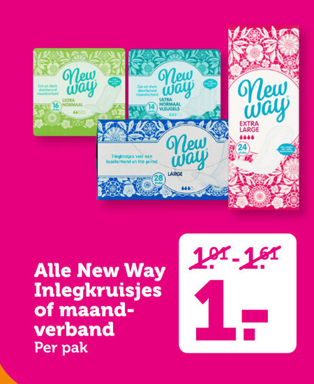 New Way   inlegkruisjes, maandverband folder aanbieding bij  Coop - details