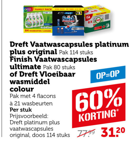 Dreft   vaatwasmiddel, wasmiddel folder aanbieding bij  Coop - details