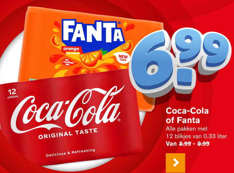 Fanta   frisdrank, cola folder aanbieding bij  Hoogvliet - details