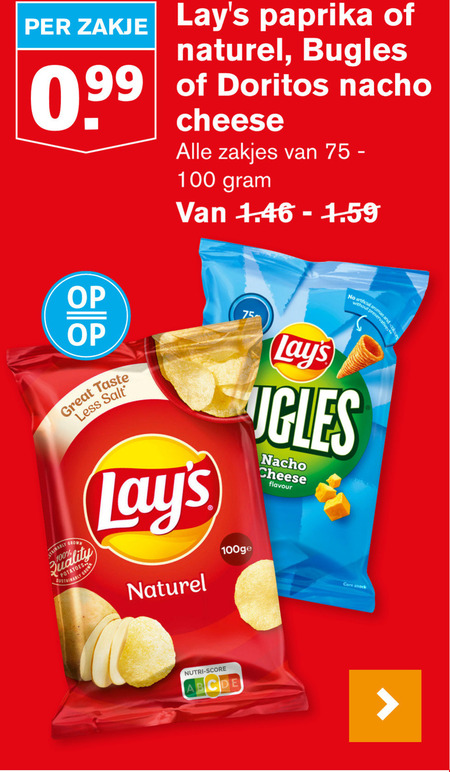 Lays   chips, zoutje folder aanbieding bij  Hoogvliet - details