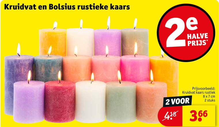 Bolsius   rustieke kaarsen folder aanbieding bij  Kruidvat - details