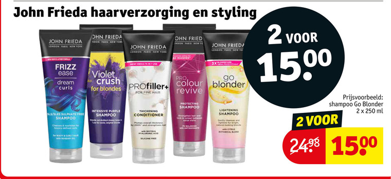 John Frieda   shampoo, conditioner folder aanbieding bij  Kruidvat - details