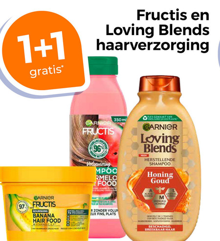 Garnier Loving Blends   shampoo, hairspray folder aanbieding bij  Trekpleister - details