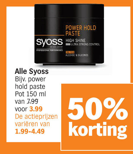 Syoss   haargel, hairspray folder aanbieding bij  Albert Heijn - details