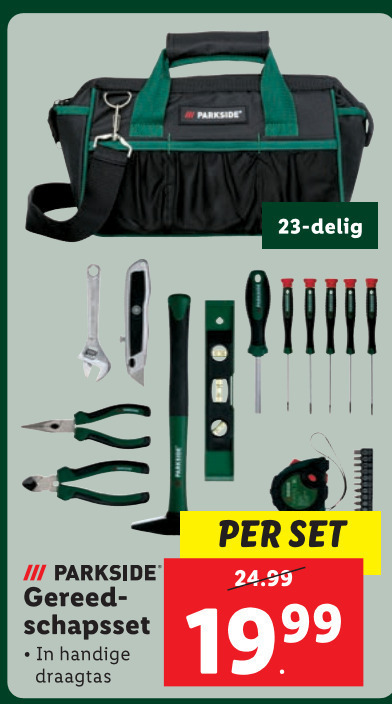Parkside   gereedschapsset folder aanbieding bij  Lidl - details