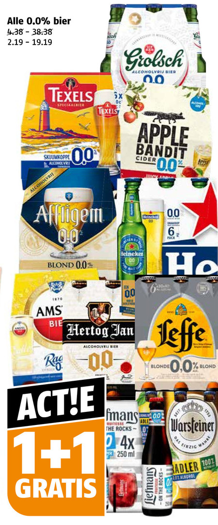 Heineken 0.0   blikje bier, alcoholvrij bier folder aanbieding bij  Poiesz - details