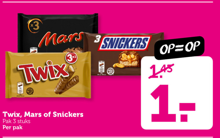 Mars   chocoladereep folder aanbieding bij  Coop - details