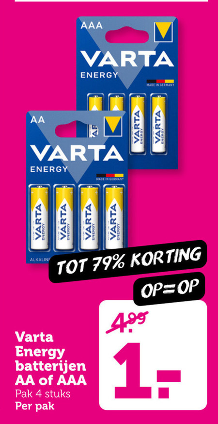 Varta   batterij folder aanbieding bij  Coop - details