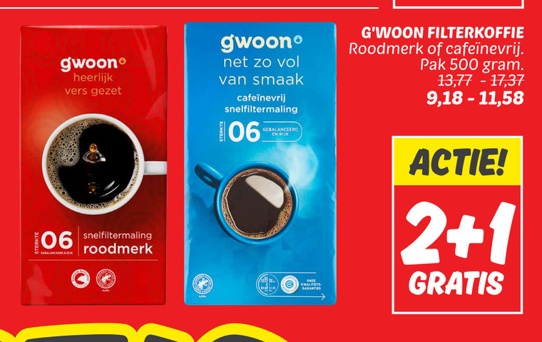 Gwoon   koffie folder aanbieding bij  Dekamarkt - details