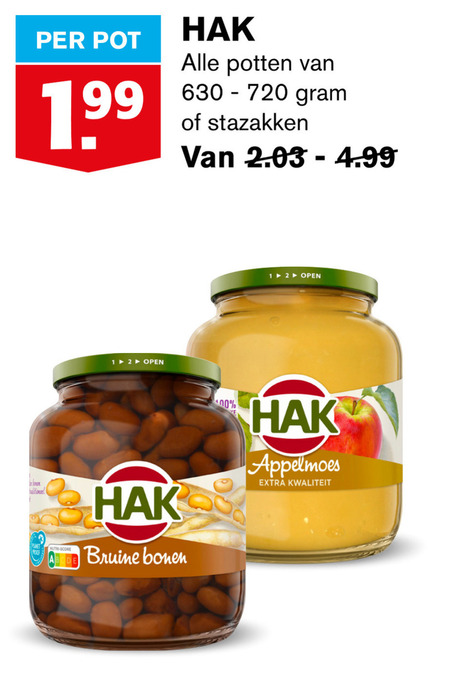 Hak   groenteconserven, appelmoes folder aanbieding bij  Hoogvliet - details