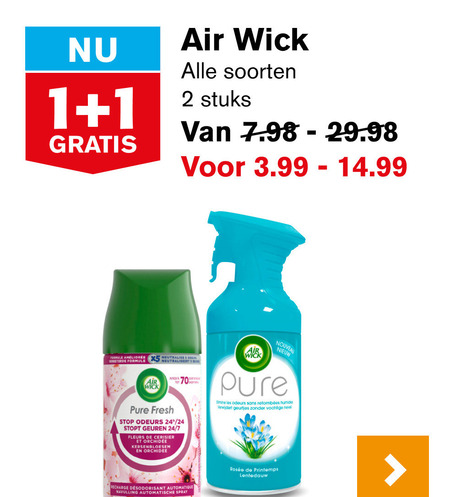 Airwick   luchtverfrisser folder aanbieding bij  Hoogvliet - details