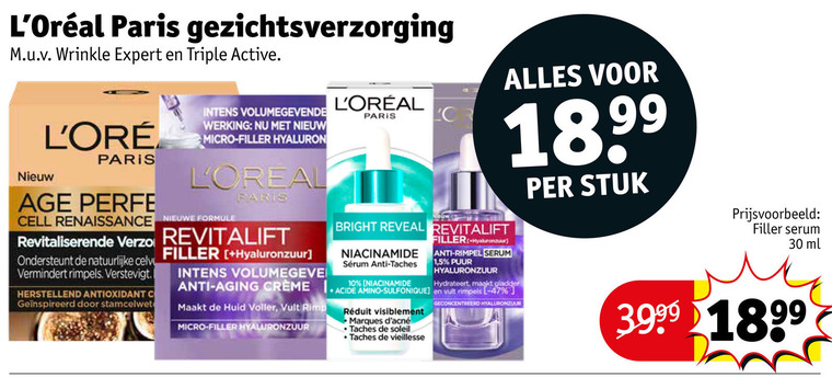 L Oreal   gezichtsverzorging folder aanbieding bij  Kruidvat - details