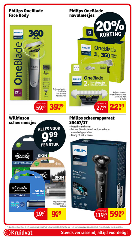 Philips   scheermesjes folder aanbieding bij  Kruidvat - details