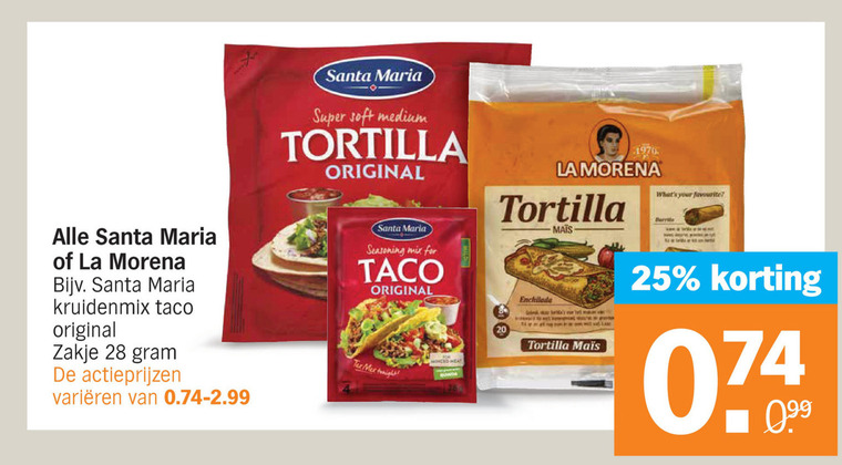 Santa Maria   taco, tortilla folder aanbieding bij  Albert&nbsp;Heijn - details