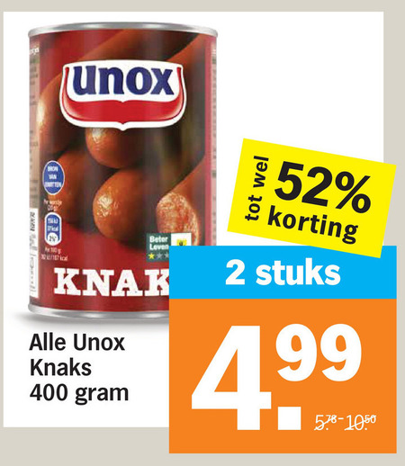 Unox   knakworst folder aanbieding bij  Albert&nbsp;Heijn - details