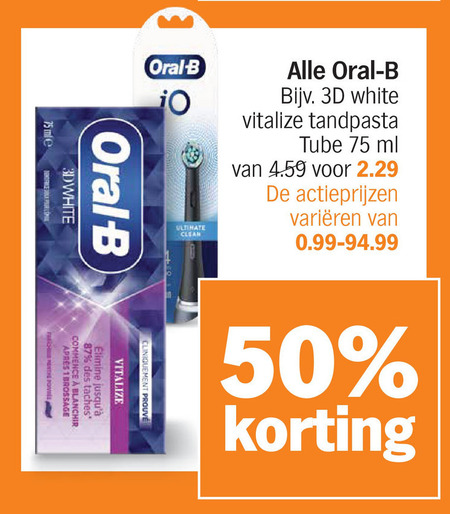 Oral-B   tandpasta folder aanbieding bij  Albert&nbsp;Heijn - details