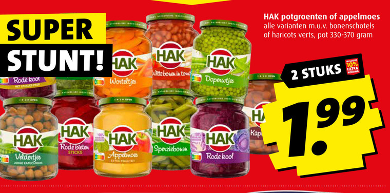 Hak   groenteconserven, appelmoes folder aanbieding bij  Boni - details