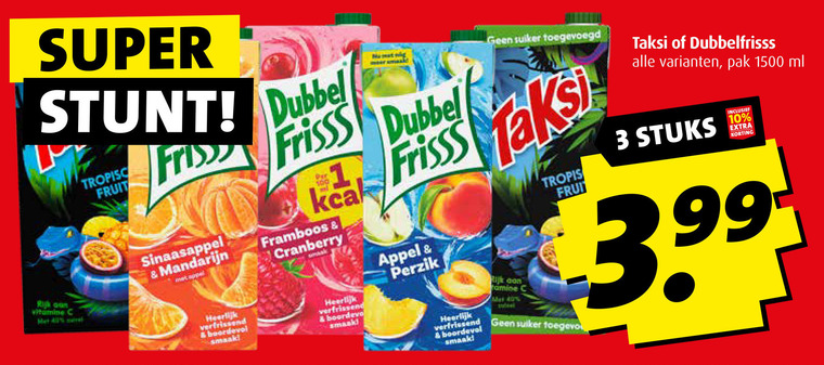 Dubbelfrisss   fruitdrank folder aanbieding bij  Boni - details