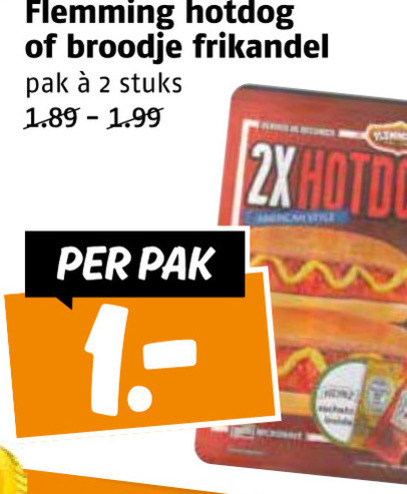 Flemmings   frikandelbroodjes, broodje hotdog folder aanbieding bij  Poiesz - details
