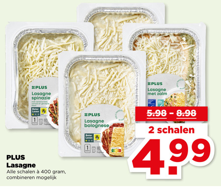 Plus Huismerk   lasagne folder aanbieding bij  Plus - details