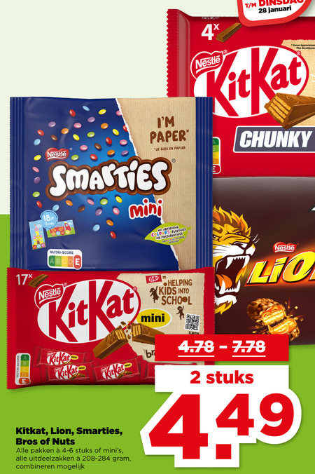 Bros   chocoladereep folder aanbieding bij  Plus - details