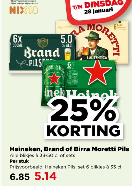 Brand   blikje bier folder aanbieding bij  Plus - details