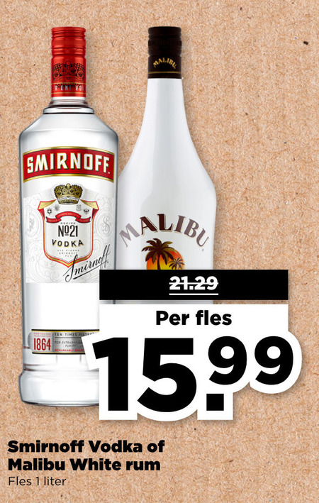 Malibu   wodka, rum folder aanbieding bij  Plus - details