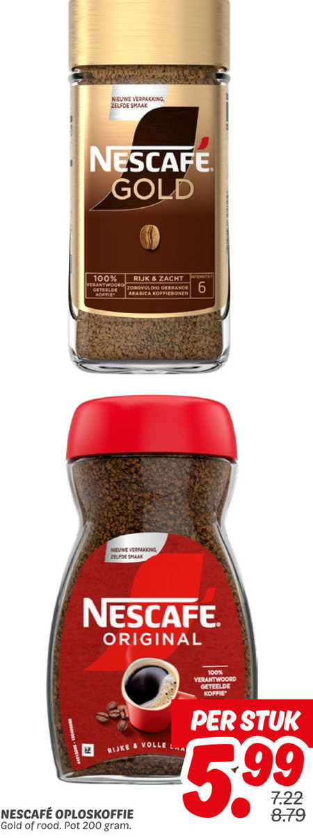 Nescafe   oploskoffie folder aanbieding bij  Dekamarkt - details