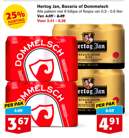 Dommelsch   blikje bier folder aanbieding bij  Hoogvliet - details