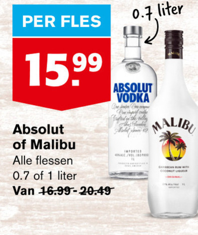 Malibu   wodka, likeur folder aanbieding bij  Hoogvliet - details