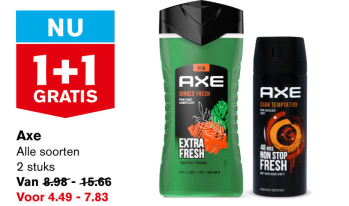 Axe   douchegel, deodorant folder aanbieding bij  Hoogvliet - details