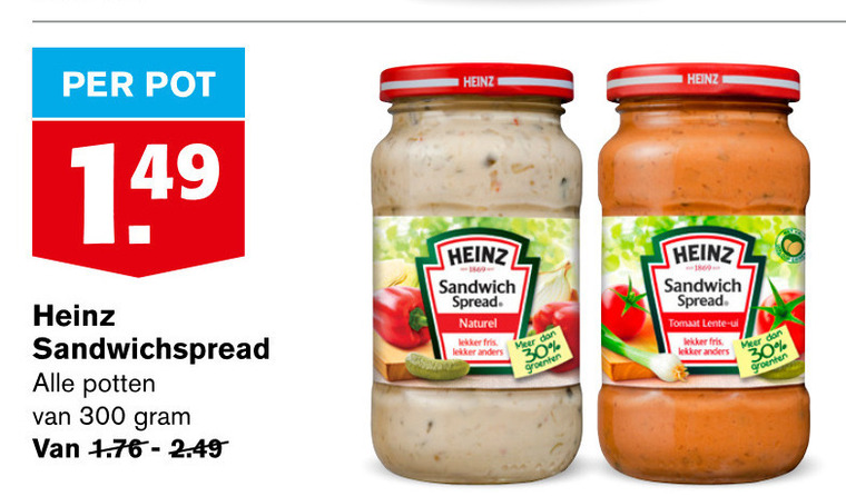 Heinz   sandwich spread folder aanbieding bij  Hoogvliet - details