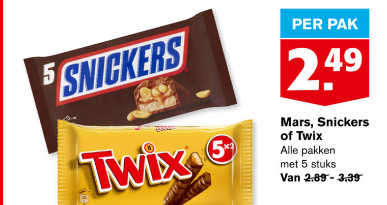 Twix   chocoladereep folder aanbieding bij  Hoogvliet - details