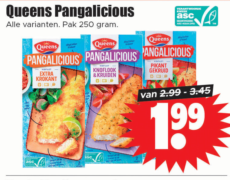 Queens   pangasius folder aanbieding bij  Dirk - details