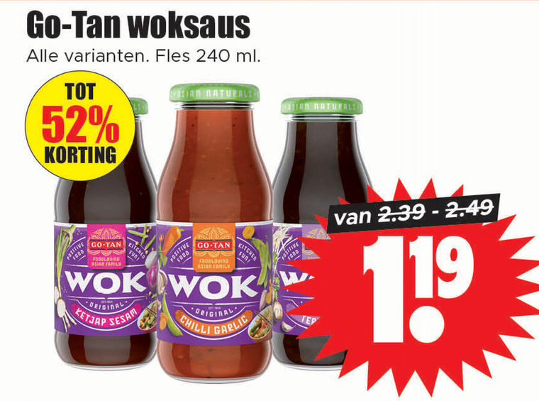Go-Tan   woksaus folder aanbieding bij  Dirk - details