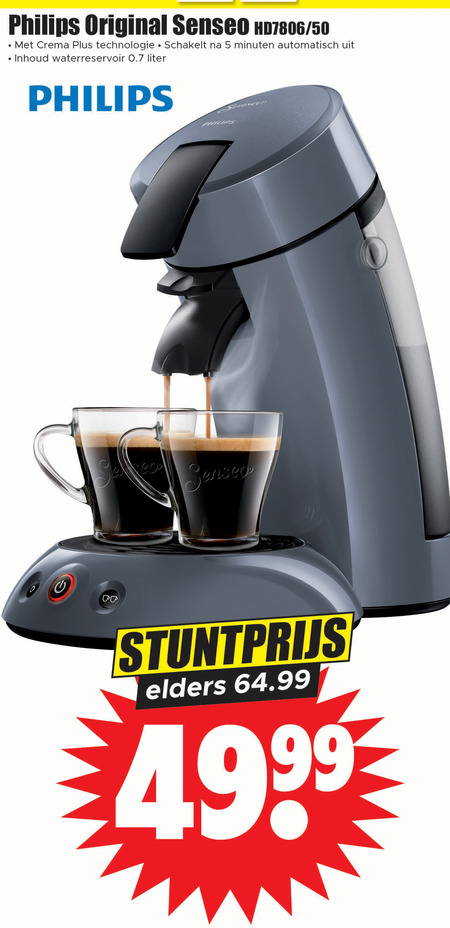 Philips   koffiepadmachine folder aanbieding bij  Dirk - details