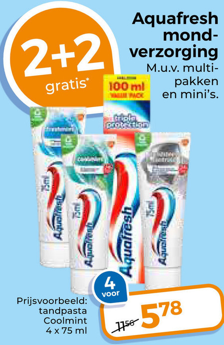 Aquafresh   tandpasta, tandenborstel folder aanbieding bij  Trekpleister - details