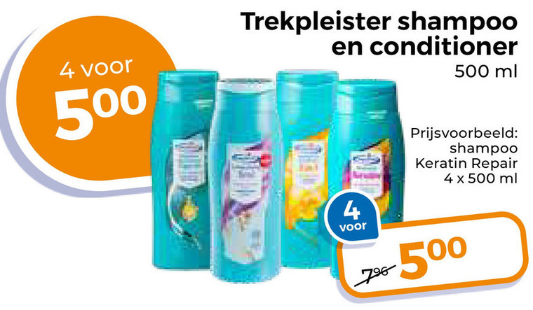Trekpleister Huismerk   conditioner, shampoo folder aanbieding bij  Trekpleister - details