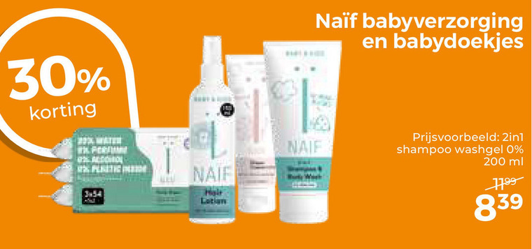 Naif   babyverzorging folder aanbieding bij  Trekpleister - details