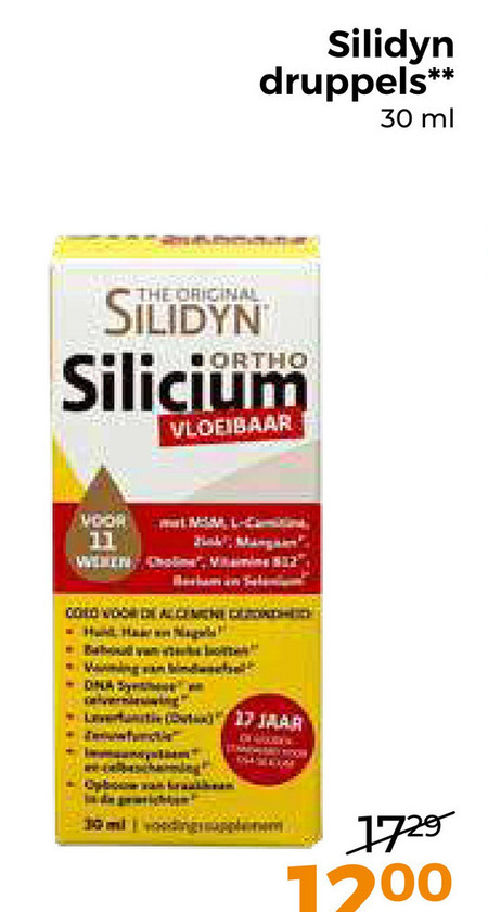 Silidyn   voedingssupplement folder aanbieding bij  Trekpleister - details