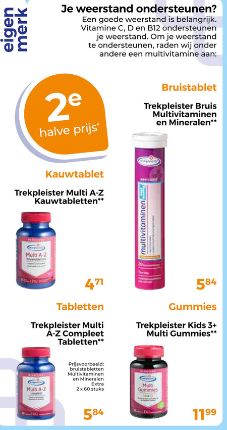 Trekpleister Huismerk   voedingssupplement, multivitaminen folder aanbieding bij  Trekpleister - details
